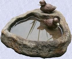 bronze ducklings statue home garden basin sculpture New