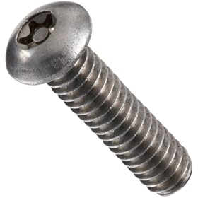Stainless Steel Machine Screw, Button Head, Tamper Resistant Pin-in-Star Drive, #10-32, 3/4" Length (Pack of 100)