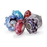 Bling Jewelry Assorted Lampwork Dot Murano Glass Bead Bundle .925 Sterling Silver Pandora Compatible