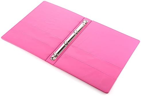 Richblue Eye-catching Upscale Sewn Waterproof PU Leather Note Binder Padfolio Card Holder Jacket A4 Rose Red