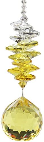Anna Crystalworld 30mm Austrian Crystal Ornament Ball Suncatcher Window Prism Light Catcher - Outdoor Deco (Yellow)