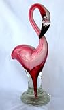 Large Glass Flamingo Figure, Flamingos Stunning! New