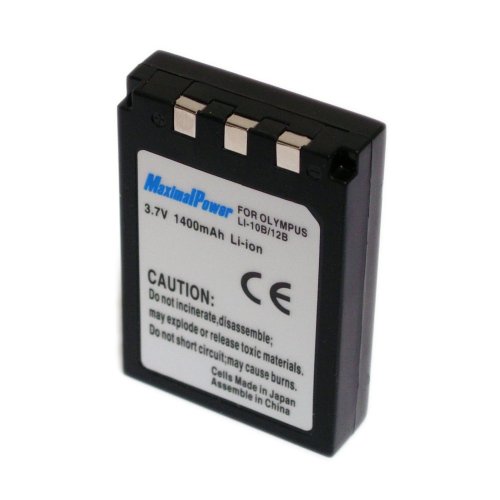 Maximalpower LI-10B LI-12B Battery for Olympus Stylus Digital 300  400  500  600  800 C-50 60 70 470 760 765 770 5000 700 0Zoom D-590 IR-500, Fully Decoded w 3 yr warranty
