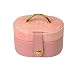 Mini Jewelry Box Case Gift For Necklace Ring Bracelet Oval Pink