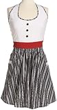 DII Hostess Apron Pinstripes Full, Black and White