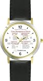 Habit 3 - Time Management Matrix or Quadrants (English Text) - DELUXE TWO-TONE WATCH from THE 7 HABITS - WATCH COLLECTION BY WATCHBUDDY&reg; - Arabic Numbers - Black Leather Strap-Size-Large ( Men's Size or Jumbo Women's Size )