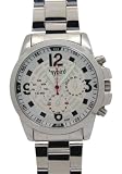 Daybird - Montre Homme - Quartz - Acier inoxydable - ultifonction arrondis Blanc Cadran en acier ino