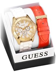GUESS Womens Gold-Tone Feminine Sport Watch Set