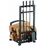 Pleasant Hearth 4 Piece Harper Fireplace Toolset with Log holder