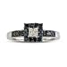 1/3ct Black and White Diamond Engagement Ring in Sterling Silver