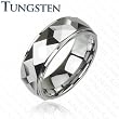 Tungsten Carbide Ring With Multi-Facelet Prism Design