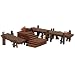 Lemax Plymouth Corners Village Wooden Docks 3-Piece Accessory Set #14643