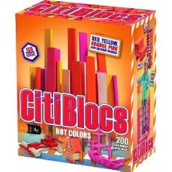 Citiblocs CTBSW200 Citiblocs Hot Colors Precision Cut Building Blocks - 200 Pieces