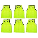 BlueDot Trading Youth High quality 6 Yellow sports pinnies- 6 High quality scrimmage training vests