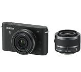 NIKON 1 J1 in black + 10-30 mm Lens + 10 mm Lens + SLM-C200 semi-rigid protective case – black + SDHC 16 GB Class 10 Flash memory card . Picture