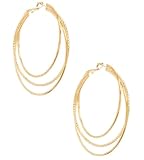 G by GUESS Textured Triple Hoop Earrings, GOLD
