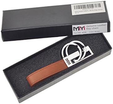 MIYI Genuine Leather Key Chain Elegant KeyChain Useful Key Holder Smart Key Holder with 2 Detachable Key Rings ( Brown)