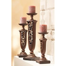 Pack of 6 Fancy Open Scroll Design Pillar Candle Holders by CC Home Furnishings