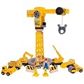 Accessoire Circuit de Train, Grue avec v�hicules de chantier, en bois