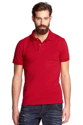 ESPRIT Herren Poloshirt, Piqu&eacute; C31675, Gr. 48 (M), Rot (urban red 670) Preisvergleich