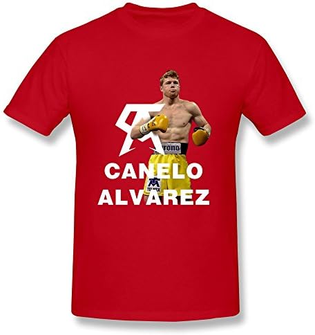 GOOOSO Men's WBC Canelo Alvarez Boxing Champion Fashion T-shirt O-neck Red XXL