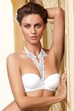 Lise Charmel Paris Flirty White and Blue Bandeau Bra With Removable Straps