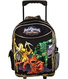 Power Rangers Large Rolling / Wheeled Backpack + Tri-fold Wallet & Water Bottle