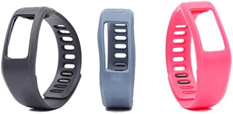 Sportsrain 3 Pieces Wrist Band Replacement for Garmin Vivofit, L Size, Black Grey Red