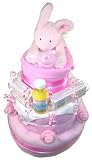 Ultimate 3 Tier Nappy Cake - Baby Girl Pink (With Organic Products!)