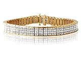 12.75CTW Princess Diamond Bracelet in 14K Yellow Gold