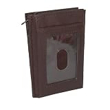 Paul & Taylor Zippered Coin Purse Key Chain w/ ID Window - Card Slots