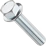 Grade 8 Zinc Plated Steel Serrated Flange Screw, Hex Drive, 3/8" - 16, 3/4" Length, Fully