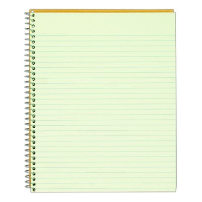 TOPS 1-Subject Kraft Wirebound Notebook, Pressboard Cover, 6.875 x 8.5 Inches, Narrow Rule, 80 Greentint Sheets per Book, Tan Cover (65117)