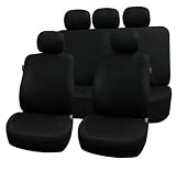 Car Seat Cover Solid Black Airbags Ready and Rear Split Fb051 Black 115