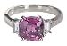 Platinum Pink Sapphire and Diamond Ring (2.65 ct pink sapphire center, 0.67 cttw diamonds), Size 6
