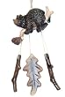 10" Kenai Brown Bear Hugging A Tree Wind Chime Christmas Ornament