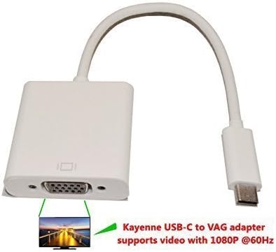 Ultra low cost USB Type C to VGA adapter, Kayenne USB-C to VGA adapter supporting 1080P video for new MacBook and Chromebook Pixel