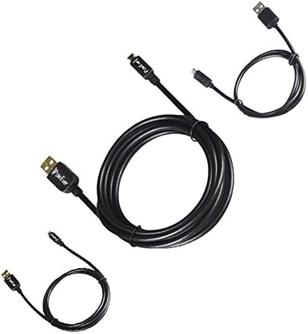 PowEver 3 Pack Gold-plated USB Connector Quick charge 2.0 Micro USB Sync and Charging cable, 1*1.97ft+1*3.94ft+1*6.56ft, Type A Male to Micro B, for Samsung Galaxy S5/S4/S3/S Note 5/4/3/2/1 LG SONY HTC M8 Android/ Windows More Smartphone Tablet External Battery Pack USB Charger