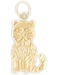 Dazzlers Solid 14 karats Gold Cat Kitten Charm Pendant available in three colors from jewelsberry (weights: 0.9 grams only)