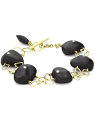 Julieli "Eco" Ebony 18k Gold and Pure Silver Diamond Bracelet
