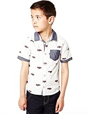 Autograph Pure Cotton Car Print Shirt