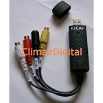 EasyCAP DC60+ USB Video capture with Audio + DVD/VCD Maker from video source: VHS,   V8, Hi8 for laptop/PC,video recorder, camcorder, DVD player or Satellite TV receiver   (Includes Ulead Video Studio 10.0 SE DVD, NTSC and PAL Compatible, supports XP/Vista 32 bit   Version)