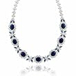 Estate Sterling Silver .925 Simulated Diamond Simulated Blue Sapphire cz Stone Necklace 16""