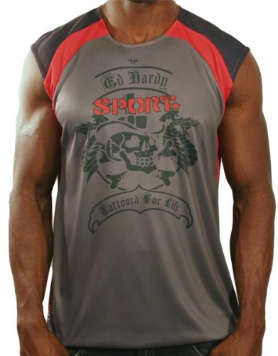 ED HARDY Christian Audigier Mens Sport Mesh Tank Top Shirt Size XL