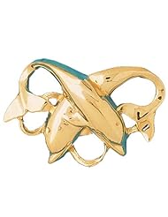 Dazzlers Solid 14 karats gold Dolphin Charm Pendant Available in three colors from jewelsberry (weights: 11.4 grams only)