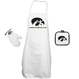 Iowa Hawkeyes White Apron, Oven Mitt & Pot Holder Barbecue Combo Set