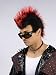 Mens 80's Punk Rock Red Faux Hawk Mohawk Wig Costume