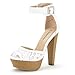 DREAM PAIRS SILVIA Women's Lace Pumps High Heels Peep Toe Ankle Strap Platform Casual Party Shoes