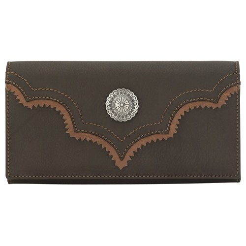 Faux Leather Wallet - Ladies - Brown - Cheyenne - Bandana