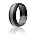 Silicone Wedding Ring By SOL (Action Pro Series), Safe and Sturdy Silicone Rubber Wedding Band Designed for Fitness, Kettlebell and Exercise Bands Workout - Black with Dark Grey, size 10